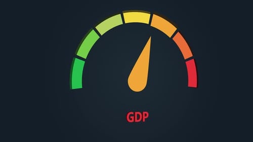 GDP Gauge Meter Going Down Animation