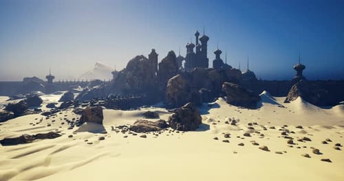 Early Morning Uncovers Forgotten Relics Among Expansive Desert Formations