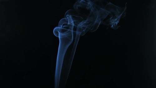 Blue Smoke Rising on a Black Background