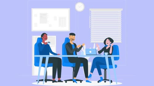 Office Workers Talking About The Project In The Meeting