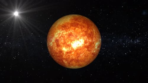 Animated Rotating Sun Star in Starry Space Background