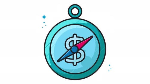 Business Compass Animation with Dollar Sign