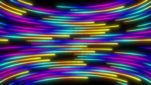 Abstract background glowing neon lights streaming across the screen