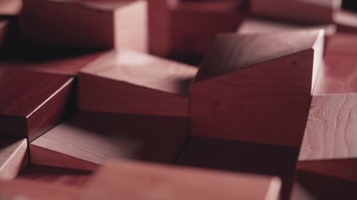 Les rectangles en bois se déplacent de haut en bas