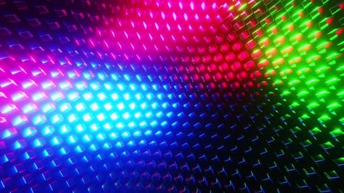 Close up of multicolored wall with pattern on it. Loop animation