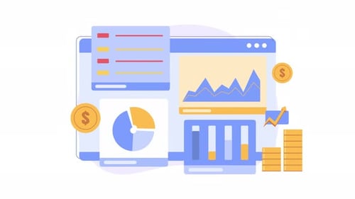 Financial technology graphs tech solutions for financial analysis. Perfect for presenting modern.