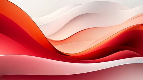 Abstract flowing waves of vibrant color. Dynamic, smooth, 3D forms in red, orange, and white