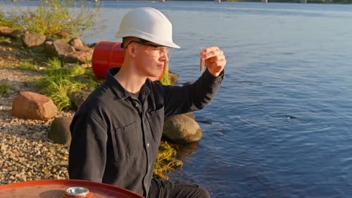 Water Quality Testing for Environmental Pollution by River