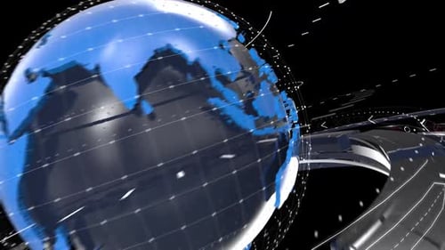 Globe spinning animation design. Digital news Concept
