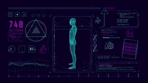 Infographics About Studying the Human Genome Animated on the Alpha Channel