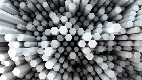 Animated White Hexagons Loop