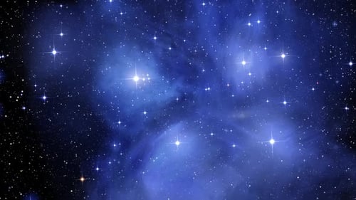 Colorful Blue Nebula In Space