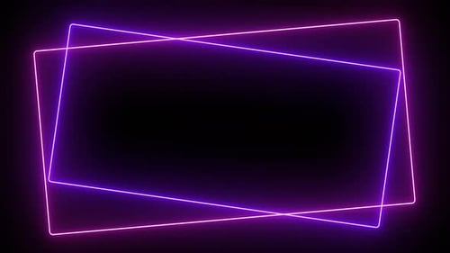 Abstract Neon Glowing Rectangle Frame Animation