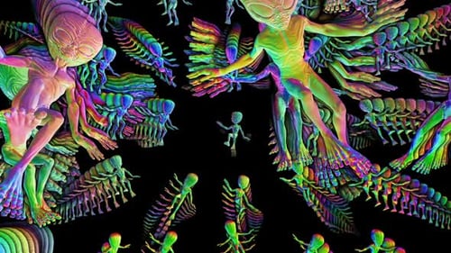 Group of metallic aliens