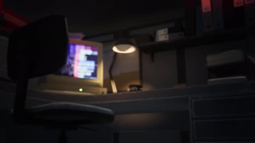 Hacking A Computer System In A Dark Office