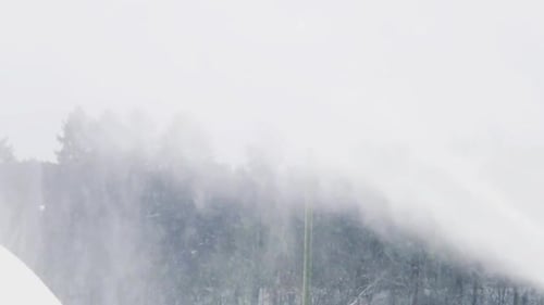 Snow Making Machine at a Winter Ski Resort