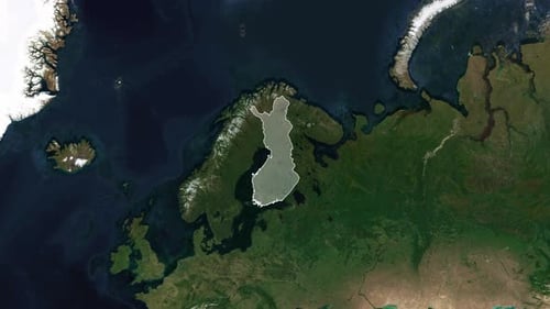 Animated Finland Country Map Outline and Fill Highlight