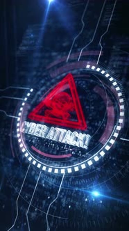 Cyber attack alert symbol digital concept vertical loop