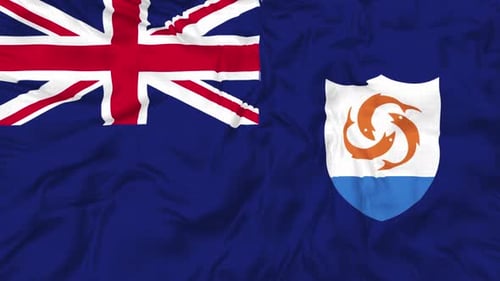 Anguilla Flag Waving Seamless Loop Animation