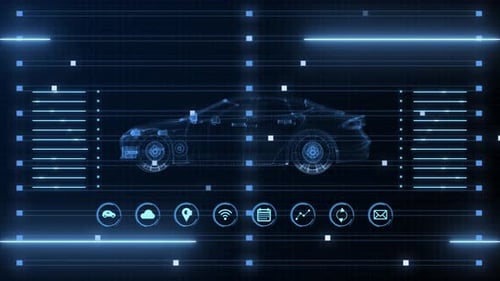 Futuristic Car Data HUD Display Interface