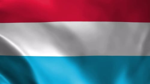 Luxembourg Flag Realistic Waving Animation