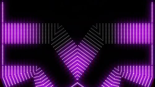 Dynamic pulsing purple lights create energetic stage backdrop