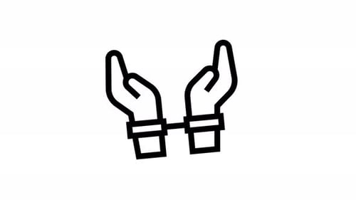Animated Hands in Shackles Icon for Justice Concepts