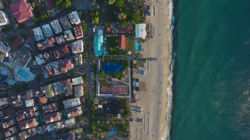 Aerial View Paddle Players and Coaches Enjoy Lively Games on Courts Surrounded By the Mediterranean