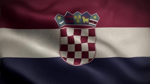 Croatia Wavy Flag In The Wind