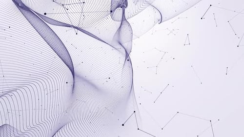 Abstract Wavy Line Network Digital Data Background