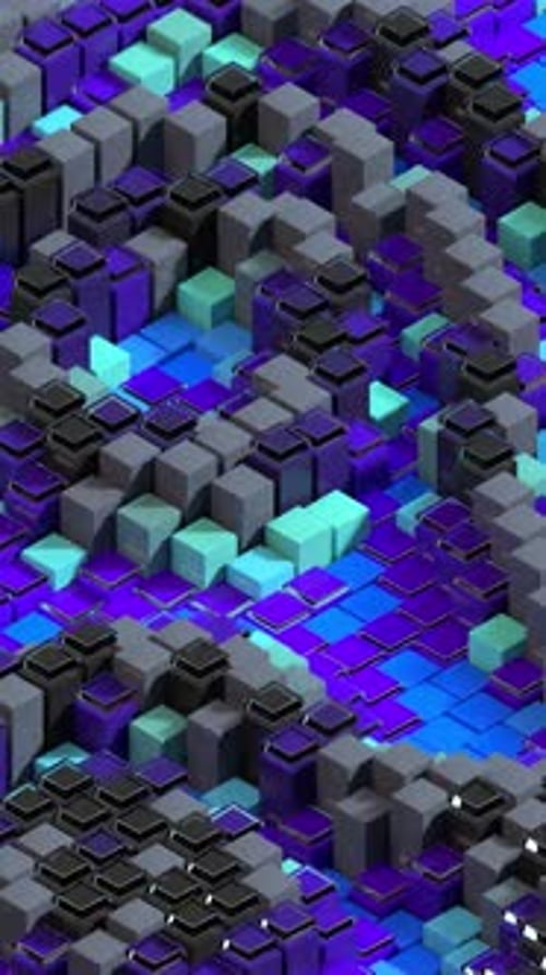 Futuristic Vivid Cubes Vertical Loop