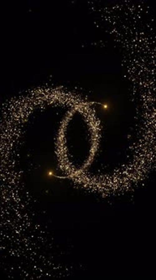 Elegant Golden Glitter Particles Forming Reveal Animation