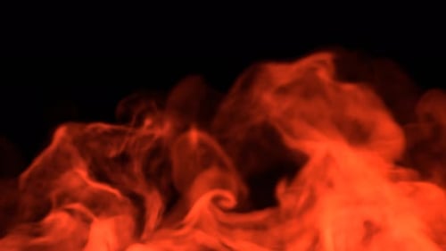 Orangefarbene Rauchanimation auf schwarzem Hintergrund für Intros, Übergänge und Videoprojekte.
