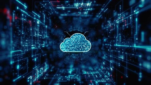 Futuristic Cloud Data Network Technology Visualization