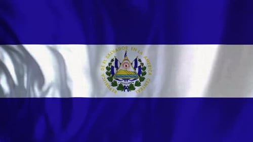 El Salvador National Flag Realistic Waving Animation