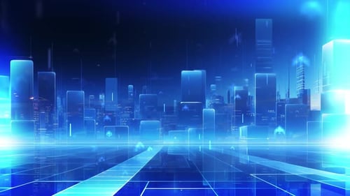 Blaue Schleife mit Unternehmenshintergrund