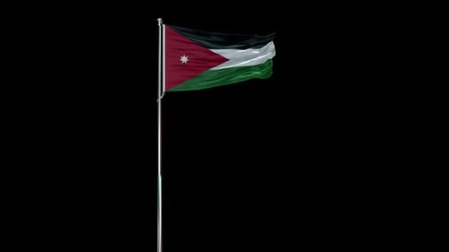 Realistic Jordan Flag Waving Seamless Loop