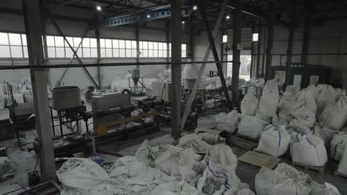 Storage Depot Housing Pouches Loaded with Building Resources