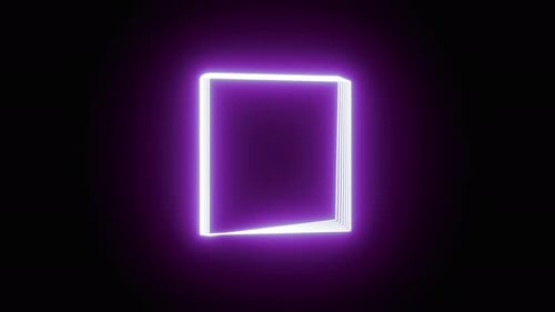 Purple Neon Sqaures Background