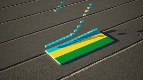 Rwanda Flag Build Reveal with Geometric Blocks