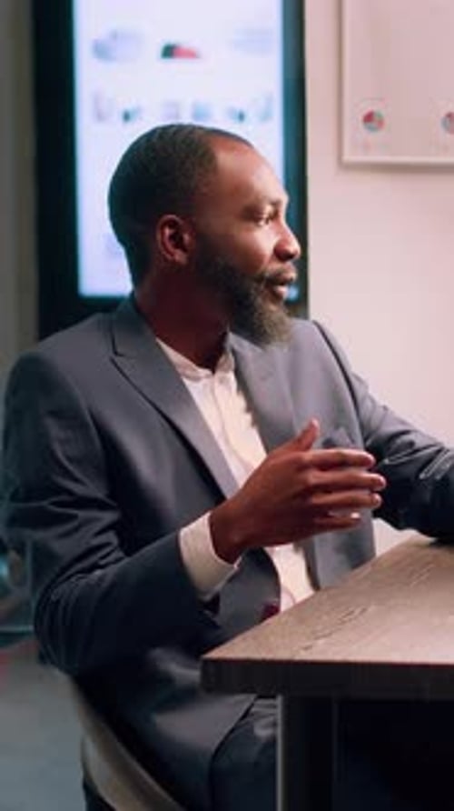 Professional Man Talking During Business Meeting