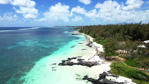 Aerial View of Le Morne Brabant in Mauritius