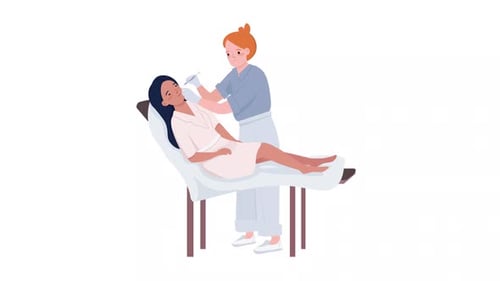 Animated Flat Design Patient Receiving Medical Injection Illustration