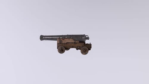 Iron Cannon 3d object rotating loop