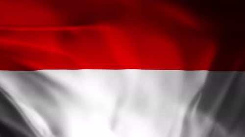 Dynamic Red and White Flag Waving Background Loop