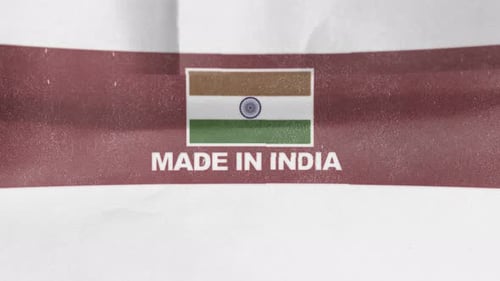 Made in India Label Stamp Reveal Animation