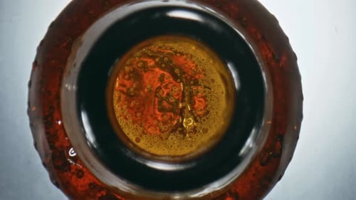 Abstract Liquid in Bottle Neck Macro Shot