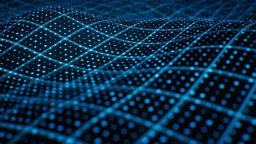 Abstract Waving Digital Grid Network Background Loop