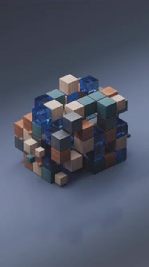 Animação de fábrica satisfatória em loop 3D