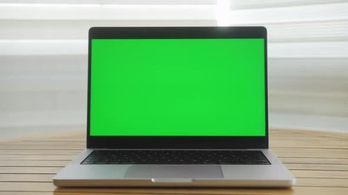 Green Screen Laptop Computer Close Up